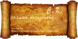 Chladek Krisztofer névjegykártya